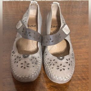 Beige and Brown Jana Mary Jane Style Cutout Vegan Leather Shoes